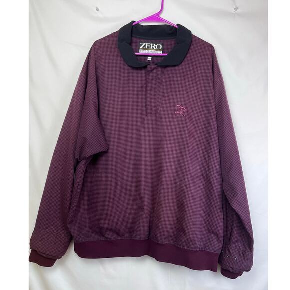 Zero Restriction Men's Size 2XL Red/Black Houndstooth Long Sleeve Golf Pullover - Picture 1 of 9